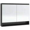 LED kylpyhuoneen peilikaappi 80x15x60 cm MDF kiiltävä musta