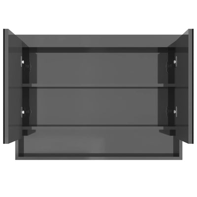 LED kylpyhuoneen peilikaappi 80x15x60 cm MDF kiiltävä harmaa