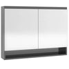 LED kylpyhuoneen peilikaappi 80x15x60 cm MDF kiiltävä harmaa