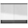 LED kylpyhuoneen peilikaappi 80x15x60 cm MDF kiiltävä harmaa