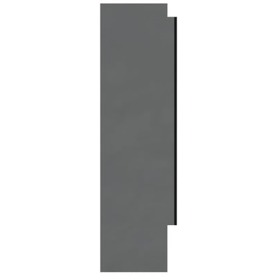 LED kylpyhuoneen peilikaappi 80x15x60 cm MDF kiiltävä harmaa