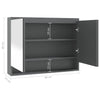 LED kylpyhuoneen peilikaappi 80x15x60 cm MDF kiiltävä harmaa