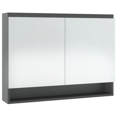 LED kylpyhuoneen peilikaappi 80x15x60 cm MDF harmaa