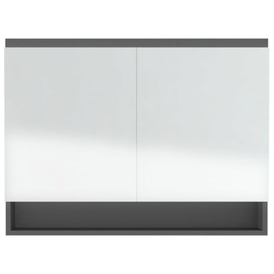 LED kylpyhuoneen peilikaappi 80x15x60 cm MDF harmaa