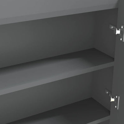 LED kylpyhuoneen peilikaappi 80x15x60 cm MDF harmaa