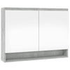 LED kylpyhuoneen peilikaappi 80x15x60 cm MDF betoninharmaa
