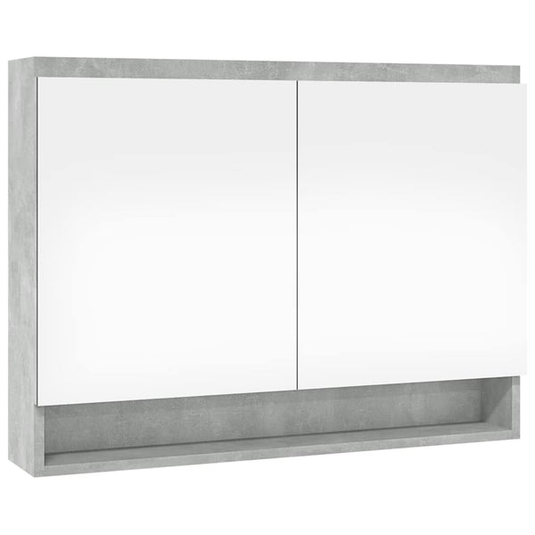 LED kylpyhuoneen peilikaappi 80x15x60 cm MDF betoninharmaa