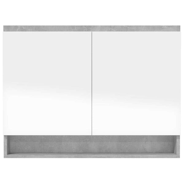 LED kylpyhuoneen peilikaappi 80x15x60 cm MDF betoninharmaa