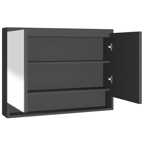 LED kylpyhuoneen peilikaappi 80x15x60 cm MDF antrasiitti