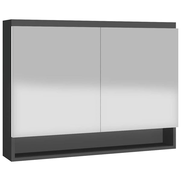 LED kylpyhuoneen peilikaappi 80x15x60 cm MDF antrasiitti