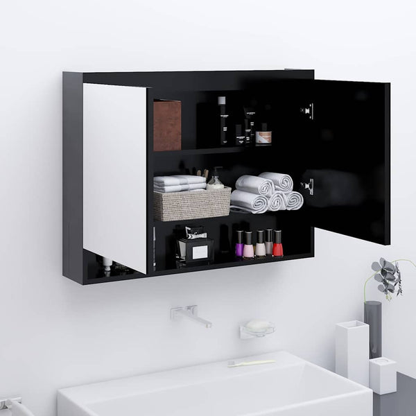 LED kylpyhuoneen peilikaappi 80x15x60 cm MDF antrasiitti