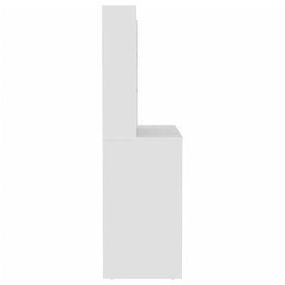 Meikkipöytä LED-valoilla 100x40x135 cm MDF valkoinen