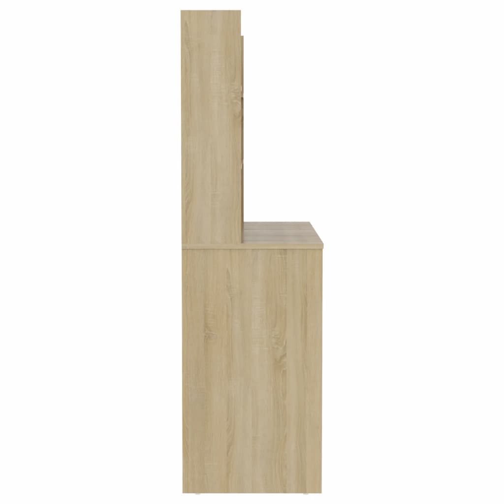 Tamm meikkipöytä led-valoilla Steve 100x40x135cm (mdf)