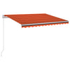 Sisäänkelattava markiisi LEDillä 300x250 cm oranssiruskea