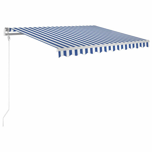Automaattisesti sisäänkelattava markiisi 300x250cm sinivalk.