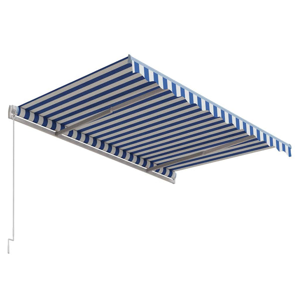Automaattisesti sisäänkelattava markiisi 300x250cm sinivalk.