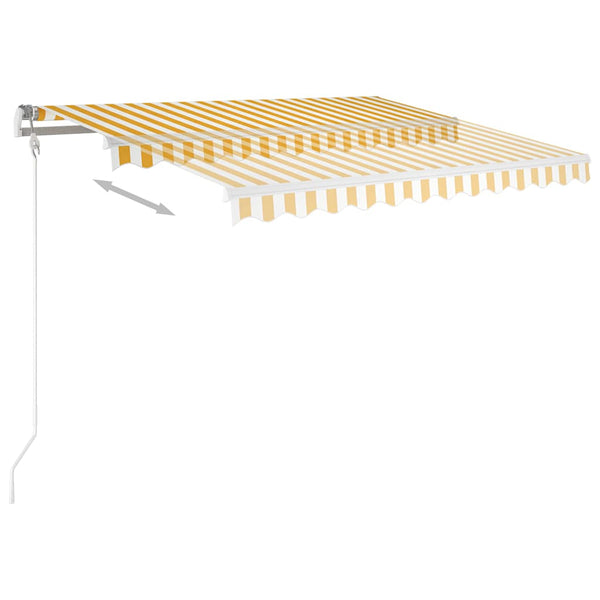 Sisäänkelattava markiisi 300x250 cm keltainen ja valkoinen