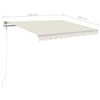 Sisäänkelattava markiisi LED/tuulisensori 300x250cm kerma