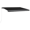 Sisäänkelattava markiisi LED/tuulisensori 300x250cm antrasiitti