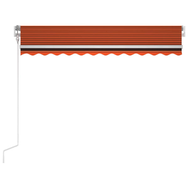 Sisäänkelattava markiisi LED/tuulisens. 300x250cm oranssiruskea