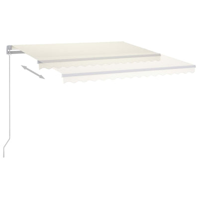 Manuaalisesti sisäänkelattava markiisi LEDillä 350x250 cm kerma