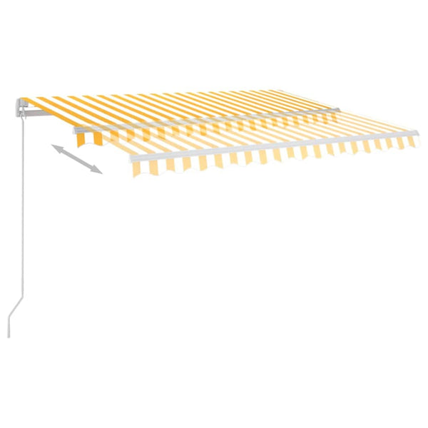 Manuaalisesti sisäänkelattava markiisi LED 350x250cm keltavalk.