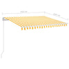 Manuaalisesti sisäänkelattava markiisi LED 350x250cm keltavalk.