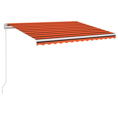 Sisäänkelattava markiisi LED 350x250cm oranssiruskea