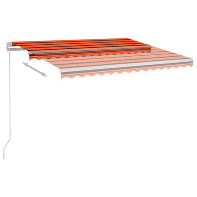 Sisäänkelattava markiisi LED 350x250cm oranssiruskea