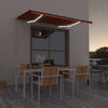 Sisäänkelattava markiisi LED 350x250cm oranssiruskea