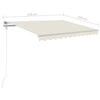 Sisäänkelattava markiisi LED ja tuulisensori 350x250cm kerma