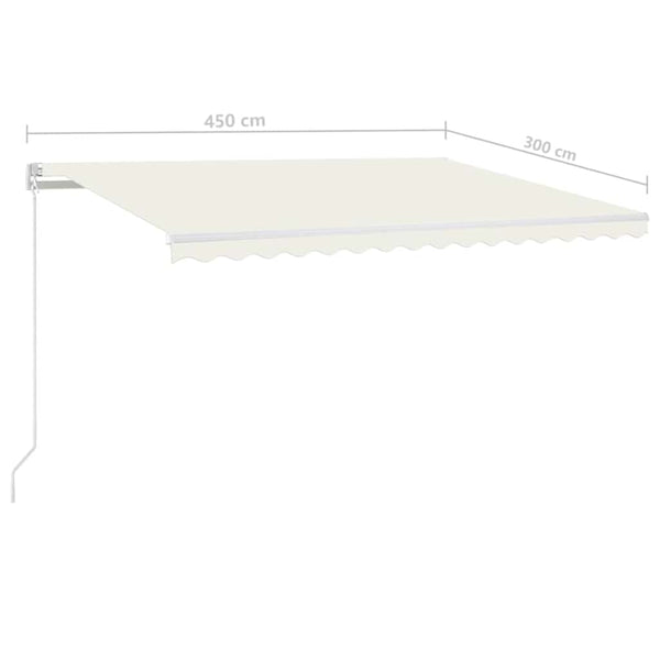 Manuaalisesti sisäänkelattava markiisi 450x300 cm kerma