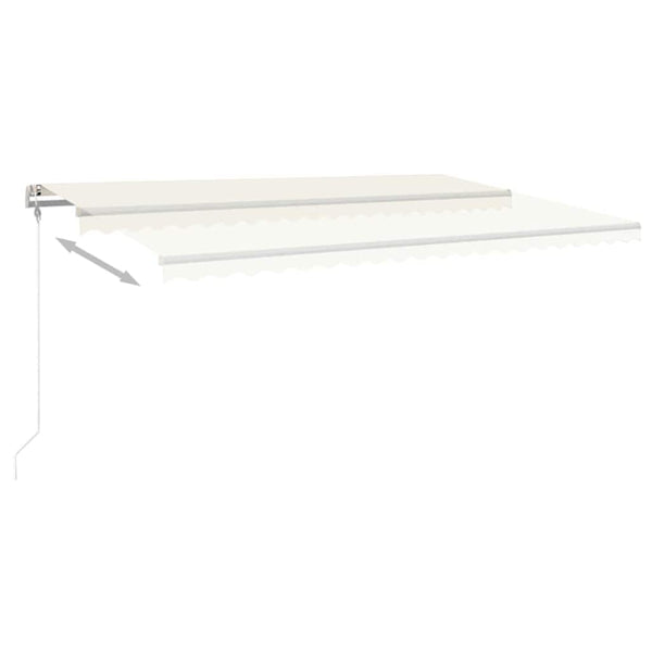 Automaattisesti sisäänkelattava markiisi 500x300 cm kerma