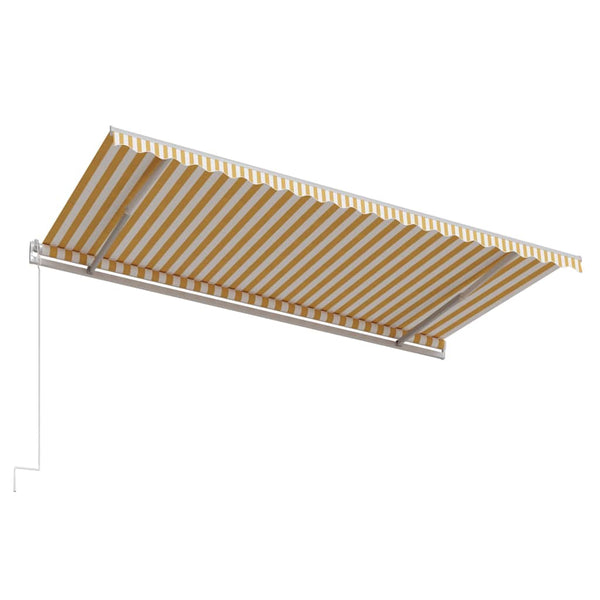 Automaattisesti sisäänkelattava markiisi 500x300 cm keltavalk.