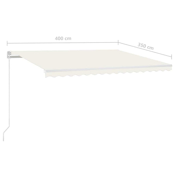 Manuaalisesti sisäänkelattava markiisi 400x350 cm kerma