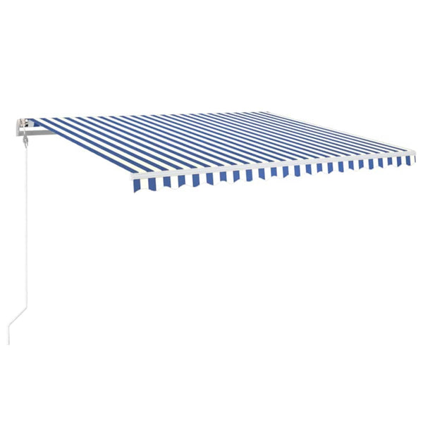 Automaattisesti sisäänkelattava markiisi 400x350 cm sinivalk.