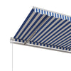 Automaattisesti sisäänkelattava markiisi 400x350 cm sinivalk.
