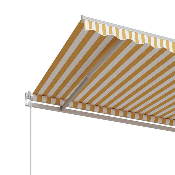 Automaattisesti sisäänkelattava markiisi 400x350 cm keltavalk.
