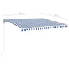 Sisäänkelattava markiisi LED/tuulisensori 400x350cm sinivalk.