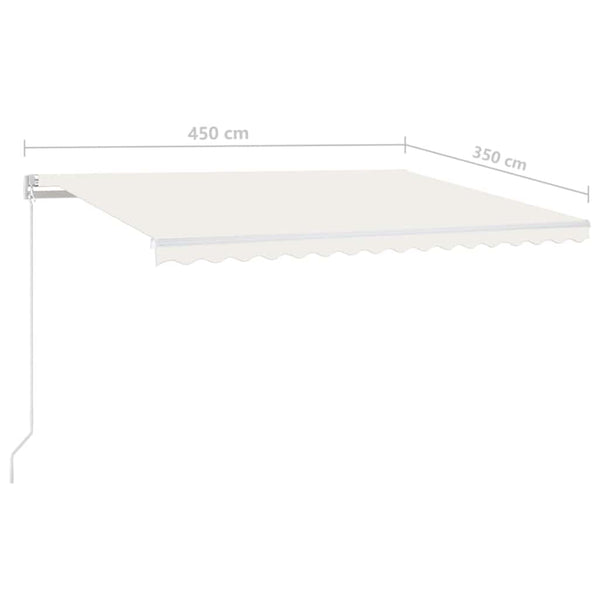 Manuaalisesti sisäänkelattava markiisi 450x350 cm kerma