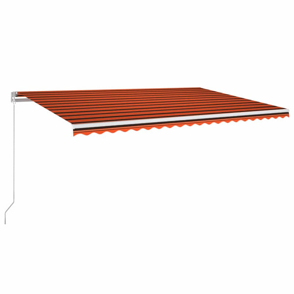 Sisäänkelattava markiisi LED-valo 500x350 cm oranssi/ruskea