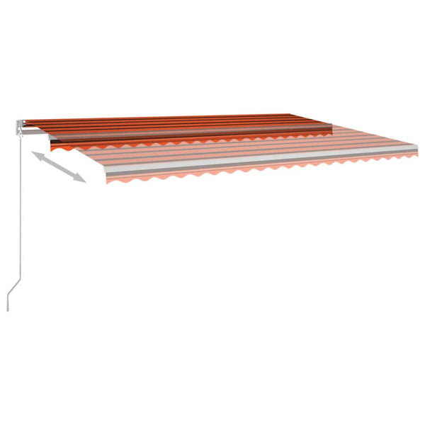 Sisäänkelattava markiisi LED-valo 500x350 cm oranssi/ruskea