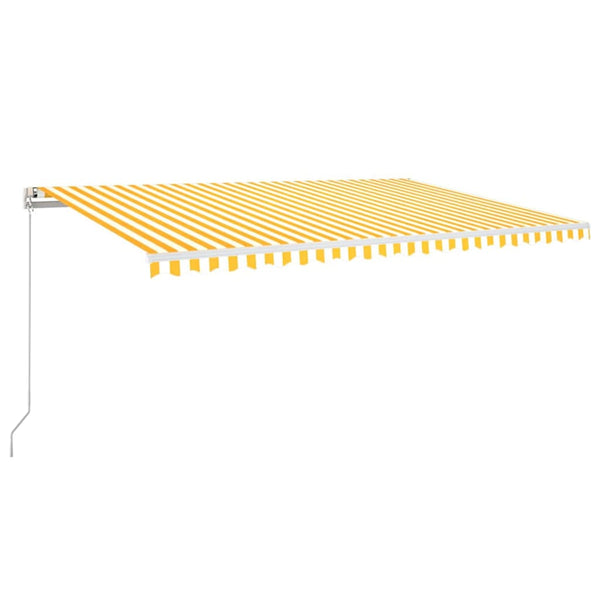Automaattisesti sisäänkelattava markiisi 500x350 cm keltavalk.