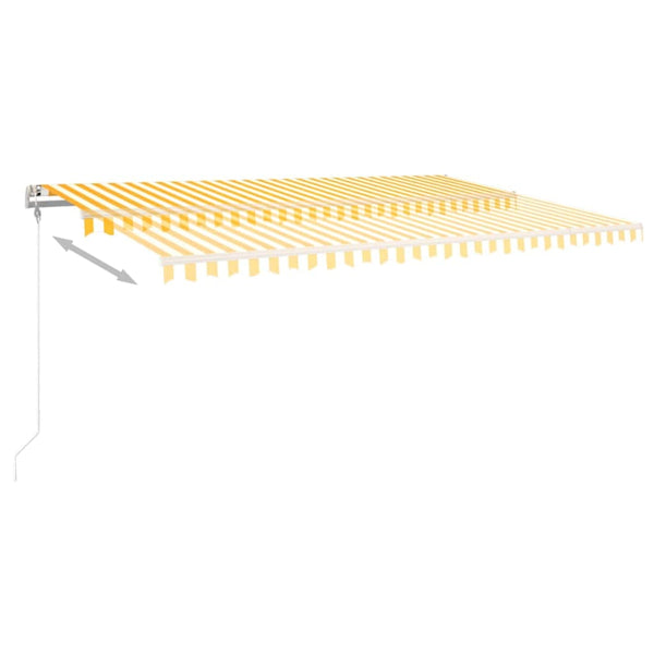 Sisäänkelattava markiisi LED/tuulisensori 500x350 cm keltavalk.