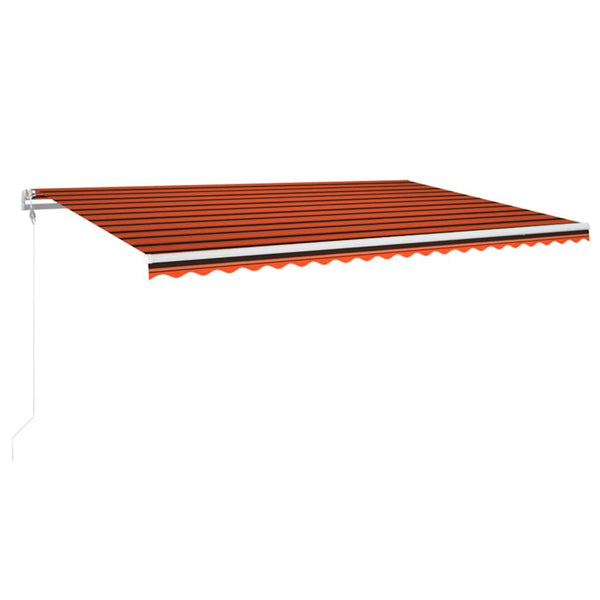 Sisäänkelattava markiisi LED/tuulisens. 500x350cm oranssi/rusk.