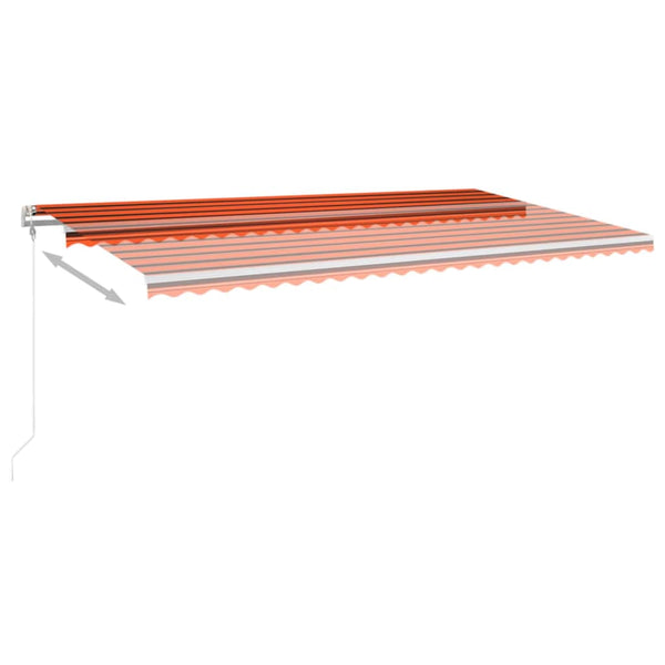 Automaattisesti sisäänkelattava markiisi 600x350cm orans./rusk.