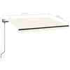 Sisäänkelattava markiisi LED ja tuulisensori 350x250cm kerma