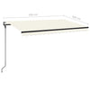 Sisäänkelattava markiisi LED ja tuulisensori 450x300 cm kerma