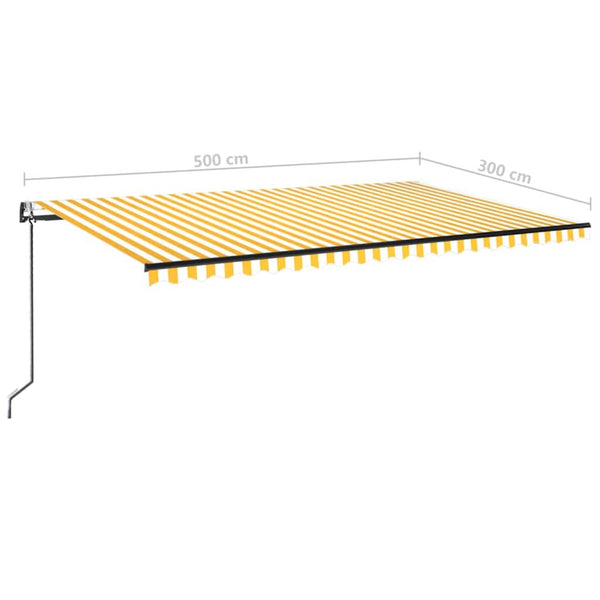 Sähkökäyttöinen markiisi LED-valolla ja anturilla 5 x 3 m