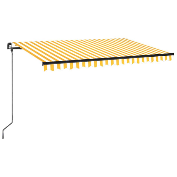 Sisäänkelattava markiisi LEDillä 450x350 cm keltavalkoinen